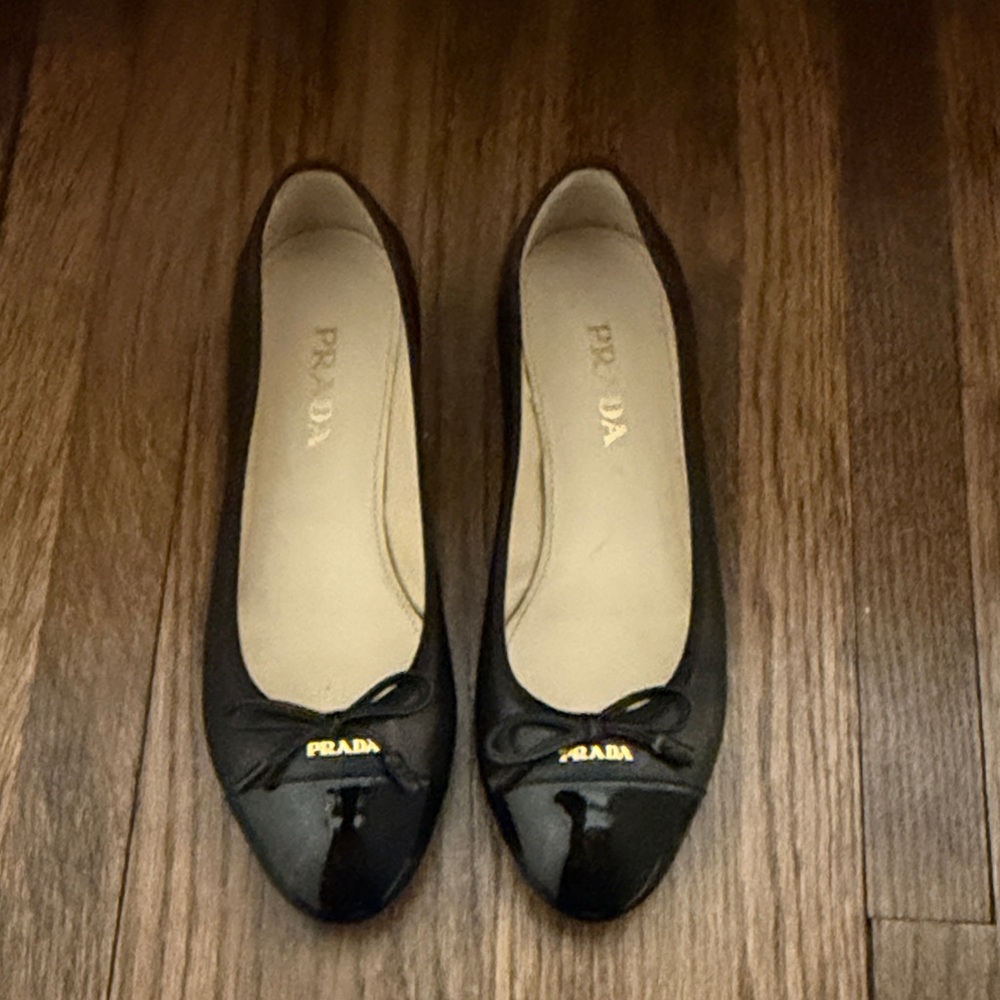 Prada Black and Gold Women's Flats